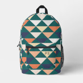 Stilvolle, farbenfrohe Aquamarine Monogramm-Initia Bedruckter Rucksack (Vorderseite)