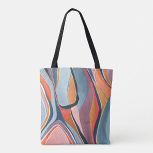Stilvolle farbenfrohe Aquarell-Abstrakte Kunst Tasche