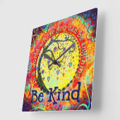 Stilvolle farbenfrohe Bäume Whimsical Kindness Zit Quadratische Wanduhr (Winkel)