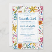 Stilvolle farbenfrohe Blume Einladung (Vorderseite)