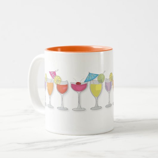 Stilvolle farbenfrohe Cocktail Drinks Einfach Whim Zweifarbige Tasse (Vorderseite Links)