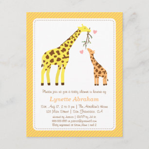 Stilvolle farbenfrohe Giraffe Baby Dusche Einladun Einladung