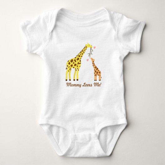 Stilvolle farbenfrohe Giraffe Mommy and Baby Baby Strampler (Vorderseite)