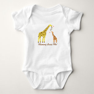 Stilvolle farbenfrohe Giraffe Mommy and Baby Strampler