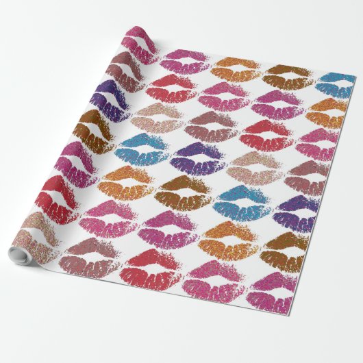 Stilvolle farbenfrohe Lippen #6 Geschenkpapier (Ungerollt)