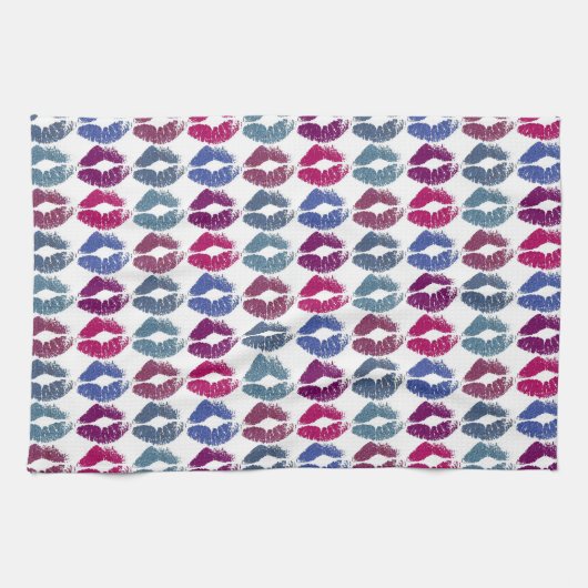 Stilvolle farbenfrohe Lippen #7 Handtuch (Horizontal)