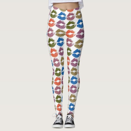 Stilvolle farbenfrohe Lippen #8 Leggings (Vorderseite)