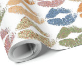 Stilvolle farbenfrohe Lippen Geschenkpapier (Rolleneckpunkt)