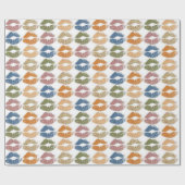 Stilvolle farbenfrohe Lippen Geschenkpapier (Flach)