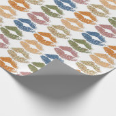 Stilvolle farbenfrohe Lippen Geschenkpapier (Ecke)