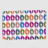 Stilvolle farbenfrohe Lippen Golfhandtuch (Horizontal)