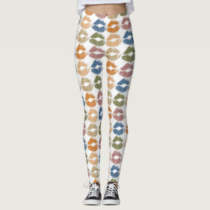 Stilvolle farbenfrohe Lippen Leggings