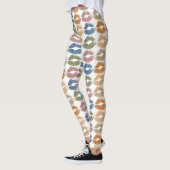 Stilvolle farbenfrohe Lippen Leggings (Links)
