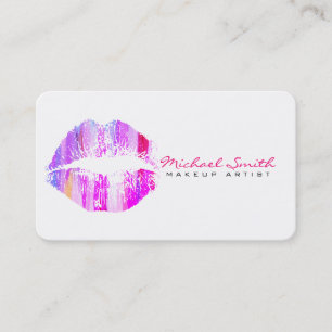 Stilvolle farbenfrohe Lippen Makeup Artist Schlich Visitenkarte