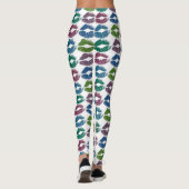 Stilvolle farbenfrohe Lips #10 Leggings (Rückseite)