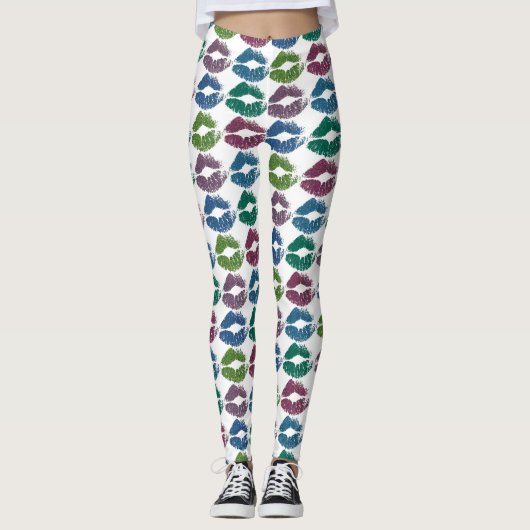 Stilvolle farbenfrohe Lips #10 Leggings (Vorderseite)