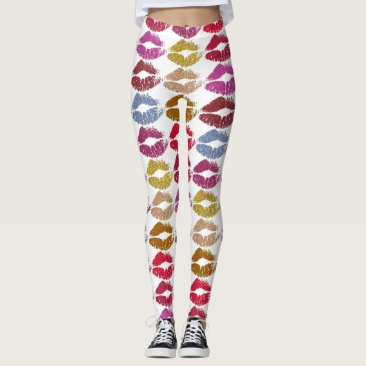 Stilvolle farbenfrohe Lips #11 Leggings (Vorderseite)