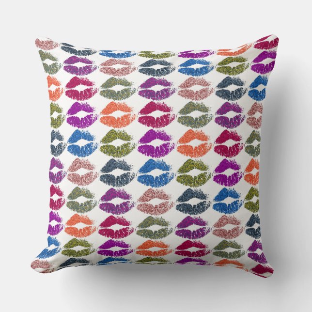 Stilvolle farbenfrohe Lips #13 Kissen (Vorderseite)