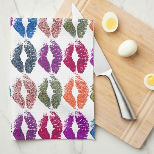 Stilvolle farbenfrohe Lips #13 Küchentuch (Viertel Falte)
