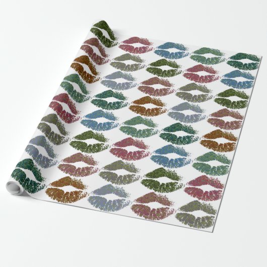 Stilvolle farbenfrohe Lips #15 Geschenkpapier (Ungerollt)