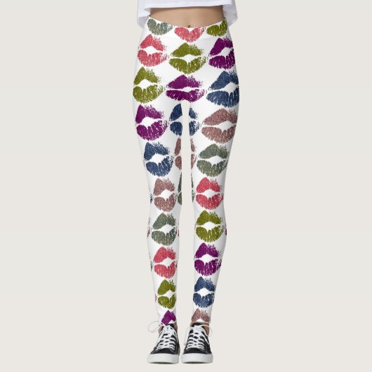 Stilvolle farbenfrohe Lips #18 Leggings (Vorderseite)
