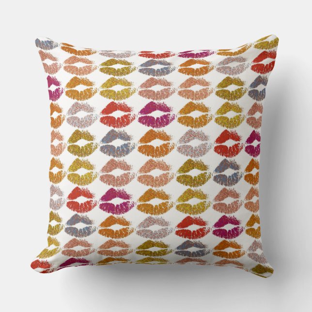 Stilvolle farbenfrohe Lips #26 Kissen (Vorderseite)