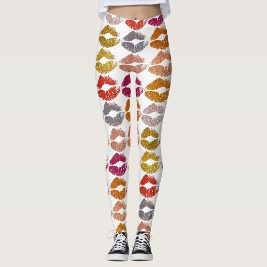 Stilvolle farbenfrohe Lips #26 Leggings (Vorderseite)