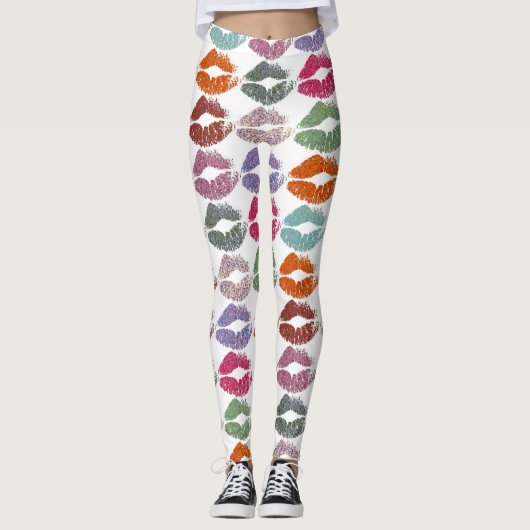 Stilvolle farbenfrohe Lips #27 Leggings (Vorderseite)