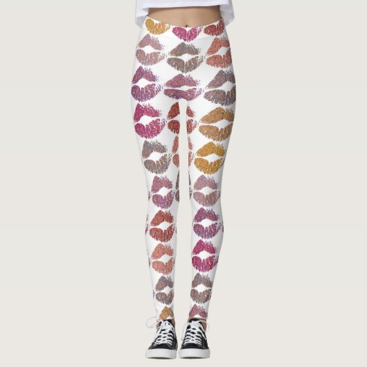 Stilvolle farbenfrohe Lips #28 Leggings (Vorderseite)