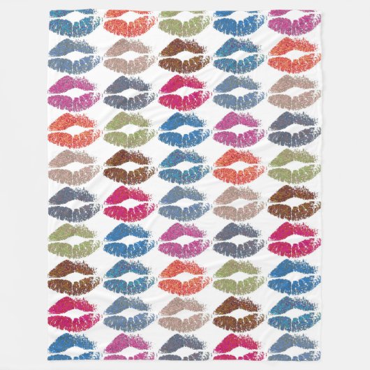 Stilvolle farbenfrohe Lips #30 Fleecedecke (Vorderseite)