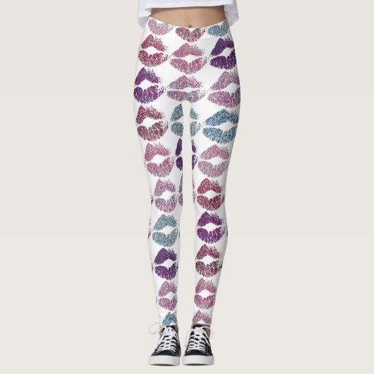 Stilvolle farbenfrohe Lips #31 Leggings (Vorderseite)