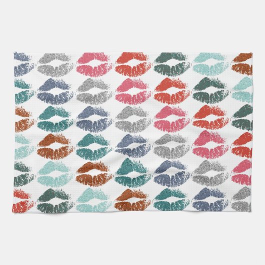 Stilvolle farbenfrohe Lips #33 Geschirrtuch (Horizontal)
