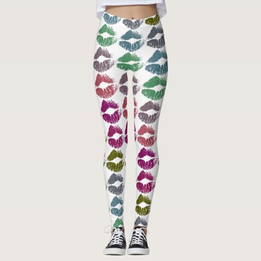 Stilvolle farbenfrohe Lips #34 Leggings (Vorderseite)