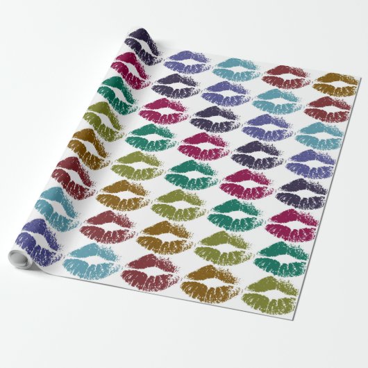 Stilvolle farbenfrohe Lips #35 Geschenkpapier (Ungerollt)
