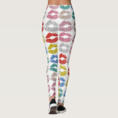 Stilvolle farbenfrohe Lips #36 Leggings (Rückseite)