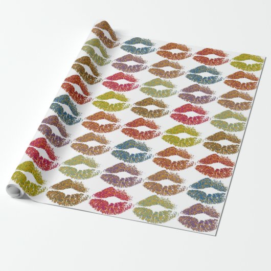 Stilvolle farbenfrohe Lips #38 Geschenkpapier (Ungerollt)