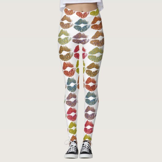 Stilvolle farbenfrohe Lips #38 Leggings (Vorderseite)