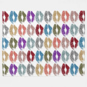 Stilvolle farbenfrohe Lips #39 Fleecedecke (Vorderseite (Horizontal))