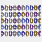 Stilvolle farbenfrohe Lips #40 Fleecedecke (Vorderseite (Horizontal))