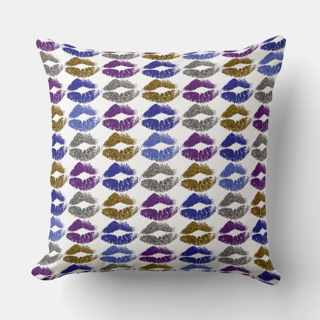 Stilvolle farbenfrohe Lips #40 Kissen (Vorderseite)