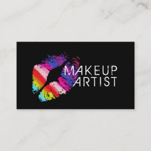 Stilvolle farbenfrohe Lips Makeup Artist #3 Visitenkarte