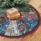 Stilvolle farbenfrohe Patchwork-Blumen-Weihnachtsb Polyester Weihnachtsbaumdecke