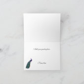 Stilvolle farbenfrohe Pfaue Dankeschön Karte (Innenseite)