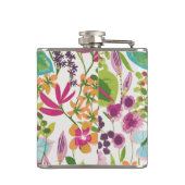 Stilvolle farbenfrohe Sommer-Tropenblumenmuster Flachmann (Rückseite)