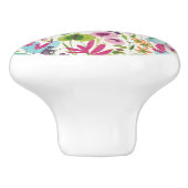 Stilvolle farbenfrohe Sommer-Tropenblumenmuster Keramikknauf (Seitenansicht)