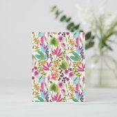 Stilvolle farbenfrohe Sommer-Tropenblumenmuster Postkarte (Stehend Vorderseite)