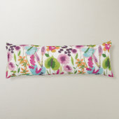 Stilvolle farbenfrohe Sommer-Tropenblumenmuster Seitenschläferkissen (Rückseite)