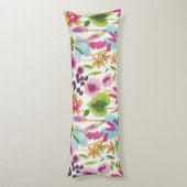 Stilvolle farbenfrohe Sommer-Tropenblumenmuster Seitenschläferkissen (Rückseite (Vertikal))