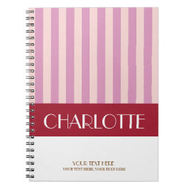 Stilvolle farbenfrohe Streifen Personalisiert Mit Notizblock