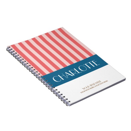 Stilvolle farbenfrohe Streifen Personalisiert Mit Notizblock (Rechte Seite)